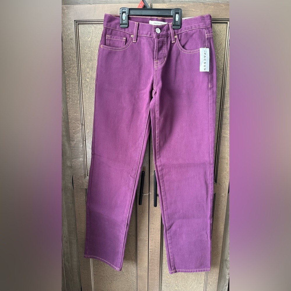 NWT PacSun Women's Vibrant Purple Low Rise Straight Jeans
